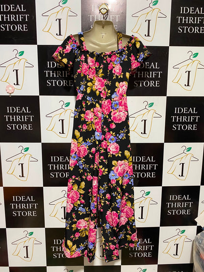 SHEIN |XS| BUST 15| A4| CHIC OFF-SHOULDER FLORAL WIDE-LEG JUMPSUIT