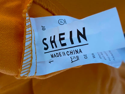 SHEIN |M| BUST 19| A4| VIBRANT ORANGE SLEEVELESS VEST AND WIDE-LEG TROUSER SET