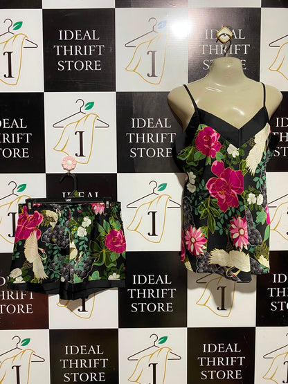 TIME TO DREAM |M| A4| VIBRANT FLORAL AND CRANE PRINT PAJAMA SET