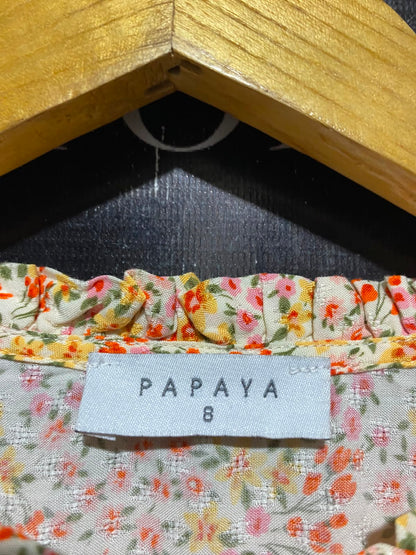 PAPAYA |S| BUST 17| A4| CHIC CREAM AND MULTICOLOR FLORAL PRINT MIDI DRESS