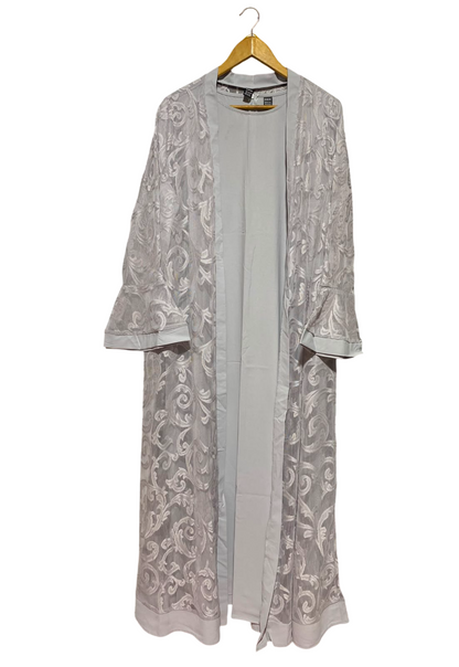 SHEIN |XXL| BUST 23| A5| GREY DAMASK JACQUARD CARDIGAN ABAYA SET - 2-PIECE OVER-GARMENT DRESS