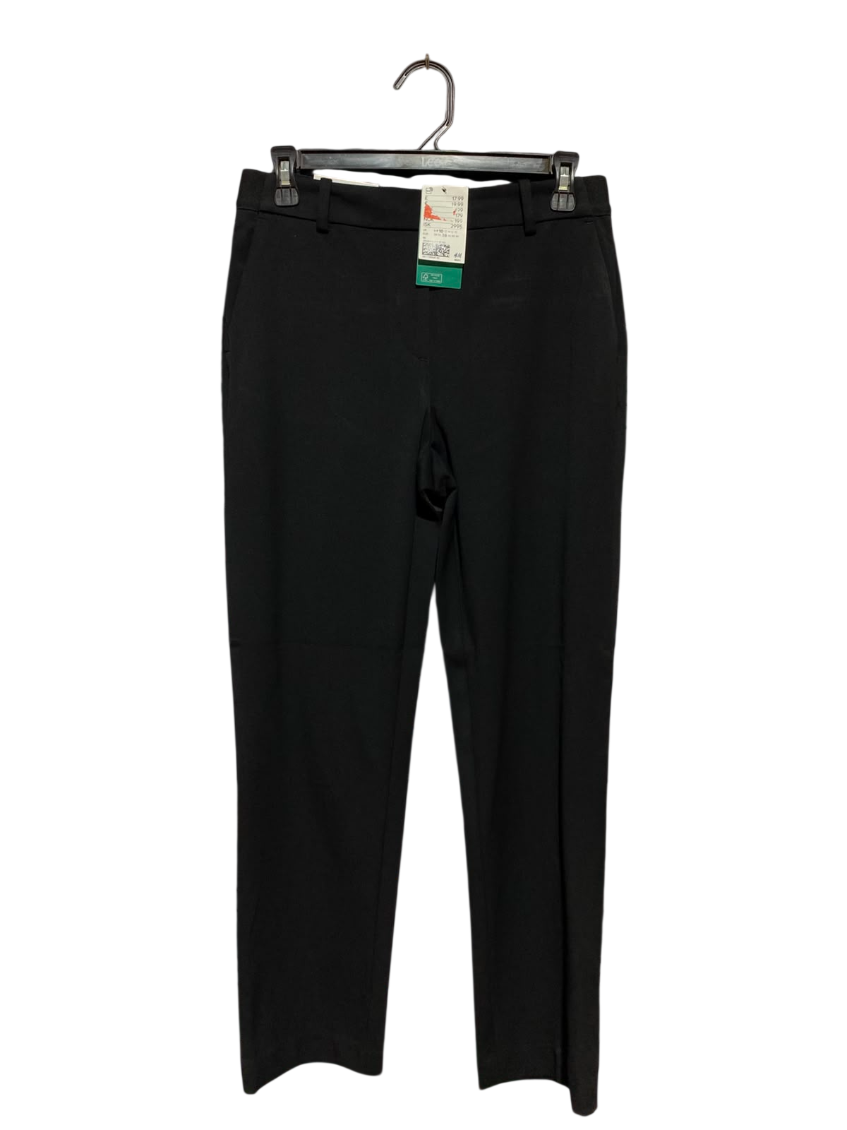 H&M |L| WAIST 29| A5| SOLID BLACK TAILORED SLIM-FIT DRESS TROUSERS