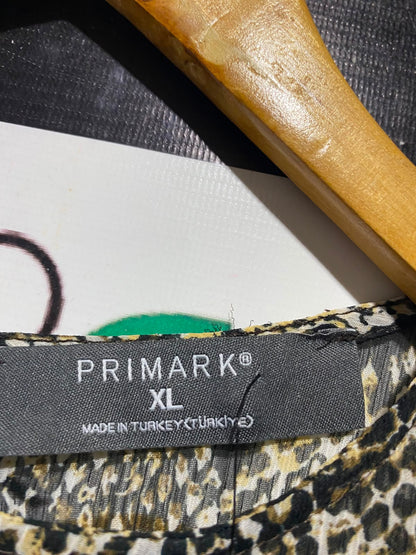 PRIMARK |XL| BUST 24| A5| SNAKESKIN PRINT LONG-SLEEVE RUFFLE SHOULDER BLOUSE