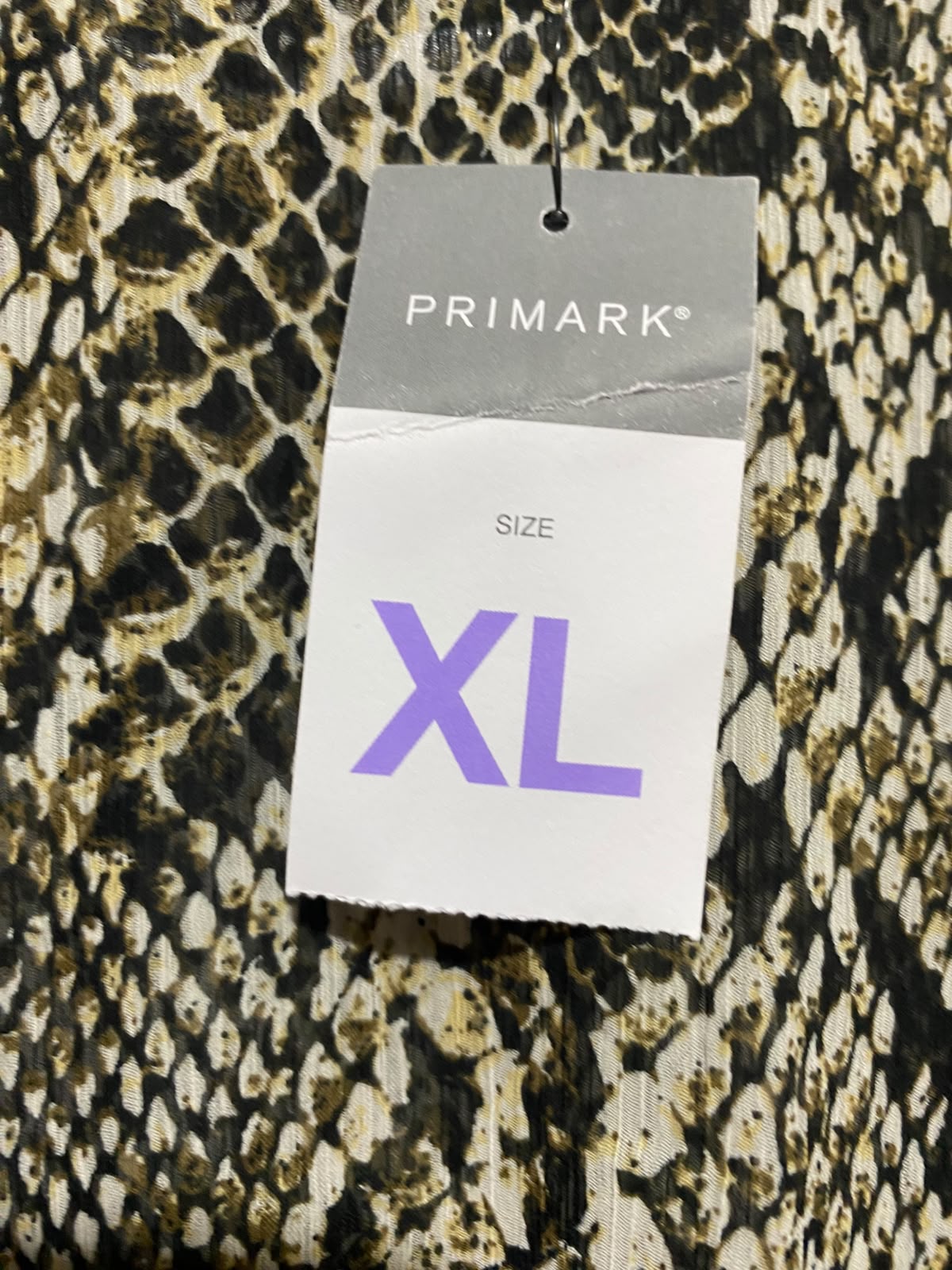 PRIMARK |XL| BUST 24| A5| SNAKESKIN PRINT LONG-SLEEVE RUFFLE SHOULDER BLOUSE
