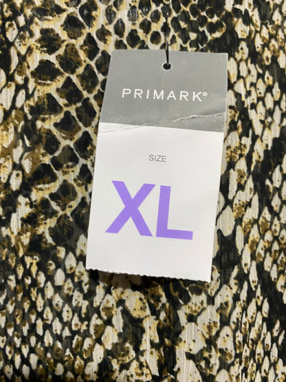 PRIMARK |XL| BUST 24| A5| SNAKESKIN PRINT LONG-SLEEVE RUFFLE SHOULDER BLOUSE