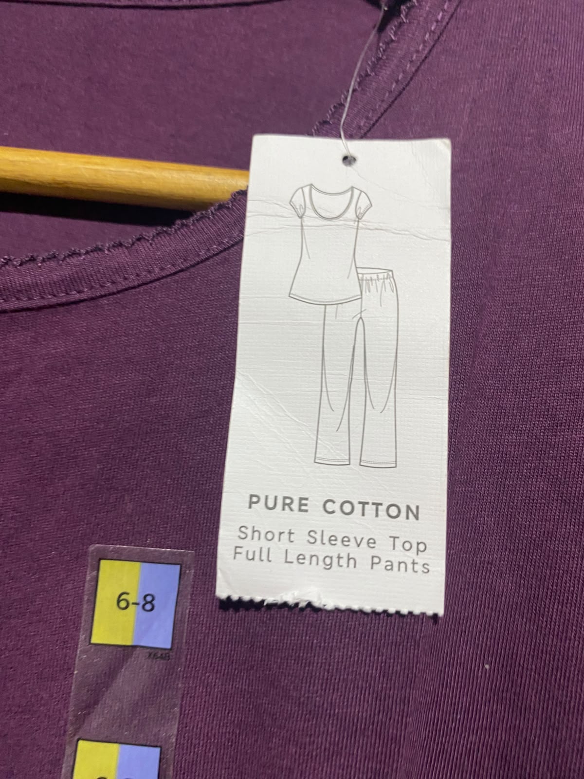 M&S |M| BUST 17| A5| SOLID DEEP PURPLE SHORT-SLEEVE COTTON T-SHIRT - CASUAL CREW NECK TEE