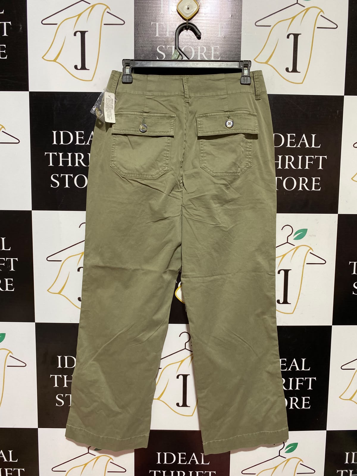 ARIZONA |M| WAIST 28| A5| HI-RISE STRAIGHT LEG OLIVE GREEN UTILITY CARGO PANTS