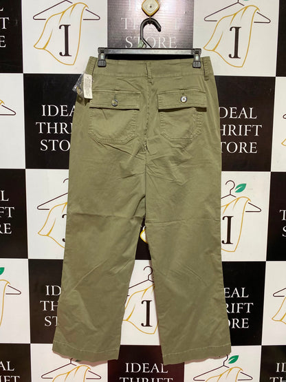 ARIZONA |M| WAIST 28| A5| HI-RISE STRAIGHT LEG OLIVE GREEN UTILITY CARGO PANTS