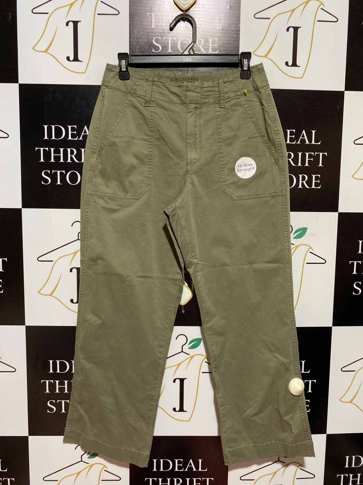 ARIZONA |M| WAIST 28| A5| HI-RISE STRAIGHT LEG OLIVE GREEN UTILITY CARGO PANTS