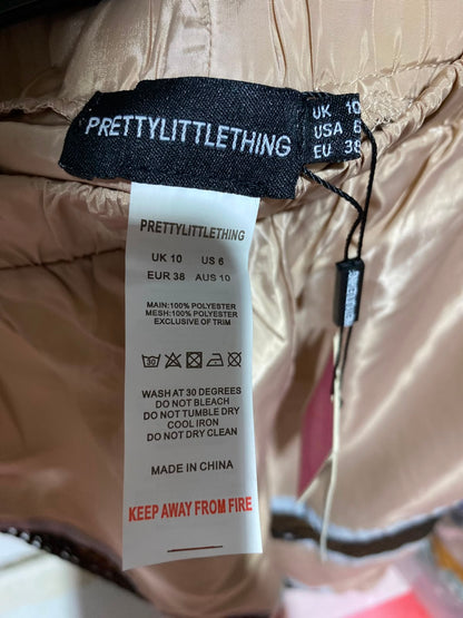 PRETTYLITTLE THING |S| WAIST 25| A5| GOLD SHIMMER MESH PANEL TRACK PANTS - HIGH-WAIST JOGGERS