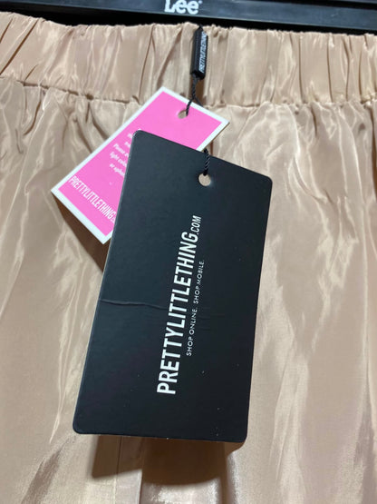 PRETTYLITTLE THING |S| WAIST 25| A5| GOLD SHIMMER MESH PANEL TRACK PANTS - HIGH-WAIST JOGGERS
