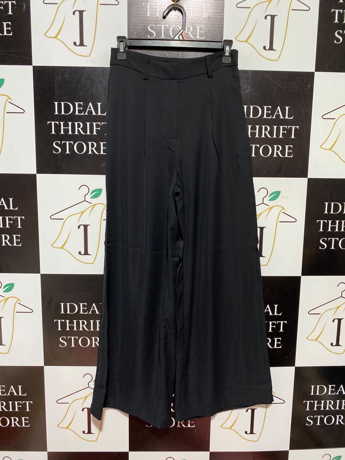 SHEIN |S| WAIST 26| A5| HIGH-WAISTED BLACK WIDE-LEG PLEATED DRESS PANTS - TAILORED TROUSERS