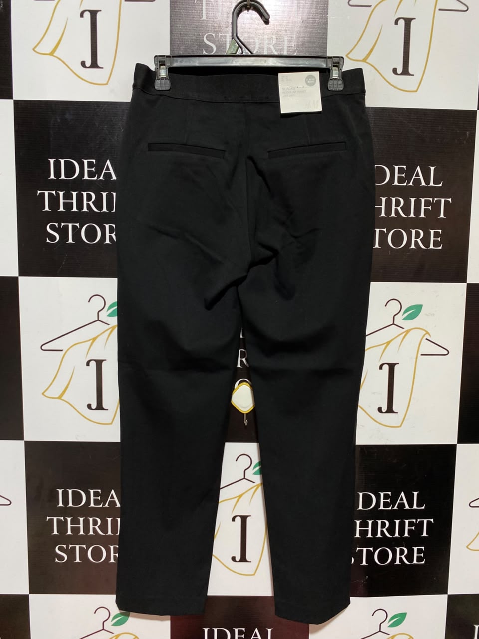 H&M |L| WAIST 29| A5| SOLID BLACK TAILORED SLIM-FIT DRESS TROUSERS