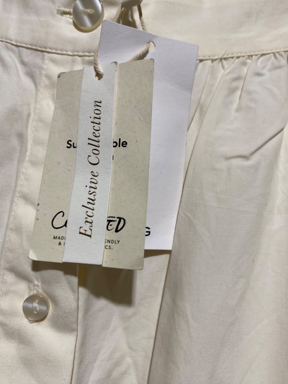 MNG |M| WAIST 26| A5| OFF-WHITE BUTTON-DOWN HIGH-WAISTED MIDI SKIRT