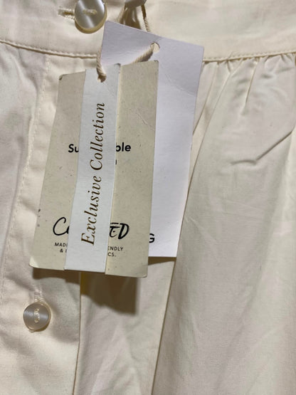 MNG |M| WAIST 26| A5| OFF-WHITE BUTTON-DOWN HIGH-WAISTED MIDI SKIRT