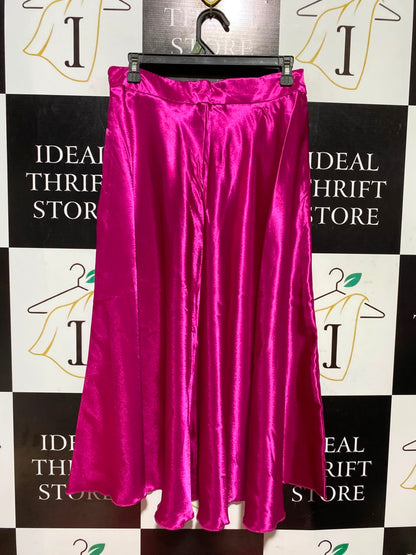 BOOHOO |L| WAIST 30| A5| HOT PINK SATIN HIGH-WAISTED MAXI SKIRT