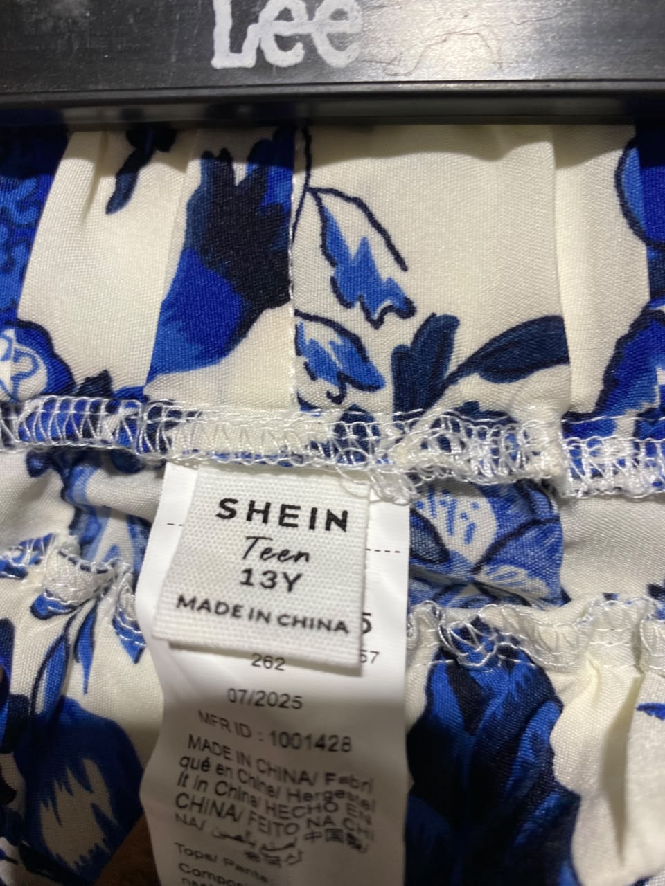SHEIN |XS| WAIST 24| A5| BLUE AND WHITE FLORAL PRINT WIDE-LEG PALAZZO PANTS - BOHO BEACH TROUSERS