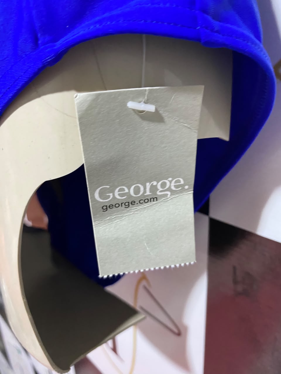 GEORGE |S| BUST 14| A5| ROYAL BLUE ONE-PIECE SWIMSUIT RUCHED BANDEAU STRAPLESS SWIMSUIT WITH REMOVABLE STRAPS
