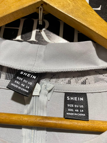 SHEIN |XXL| BUST 23| A5| GREY DAMASK JACQUARD CARDIGAN ABAYA SET - 2-PIECE OVER-GARMENT DRESS