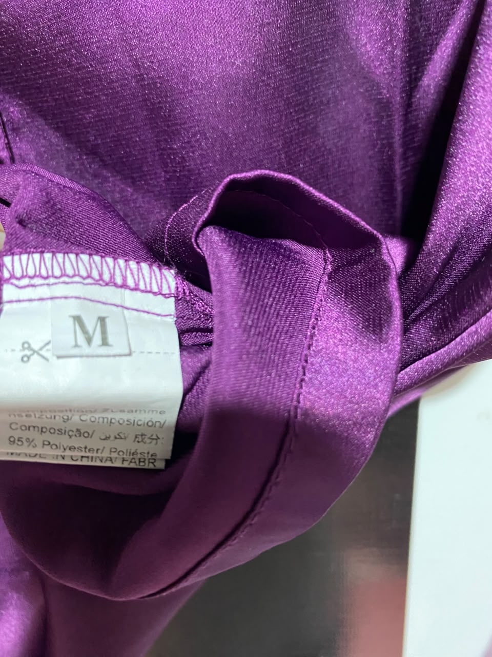 |M| A5| PURPLE SATIN & LACE PAJAMA SET - 2-PIECE BUTTON-DOWN SLEEPWEAR