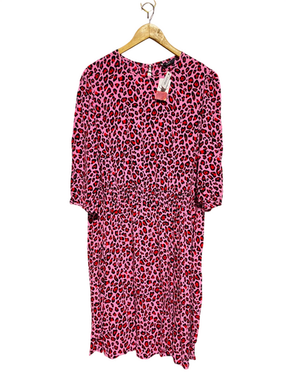 GEORGE |XL| BUST 23| A6| PINK LEOPARD PRINT MIDI DRESS