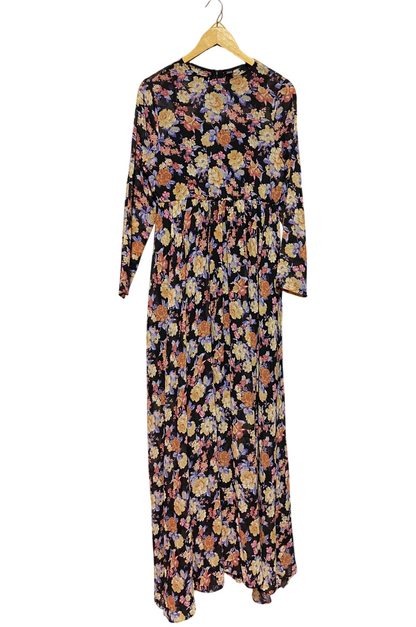 SHEIN |L| BUST 18| A6| VINTAGE FLORAL PRINT HIGH-WAISTED MAXI DRESS
