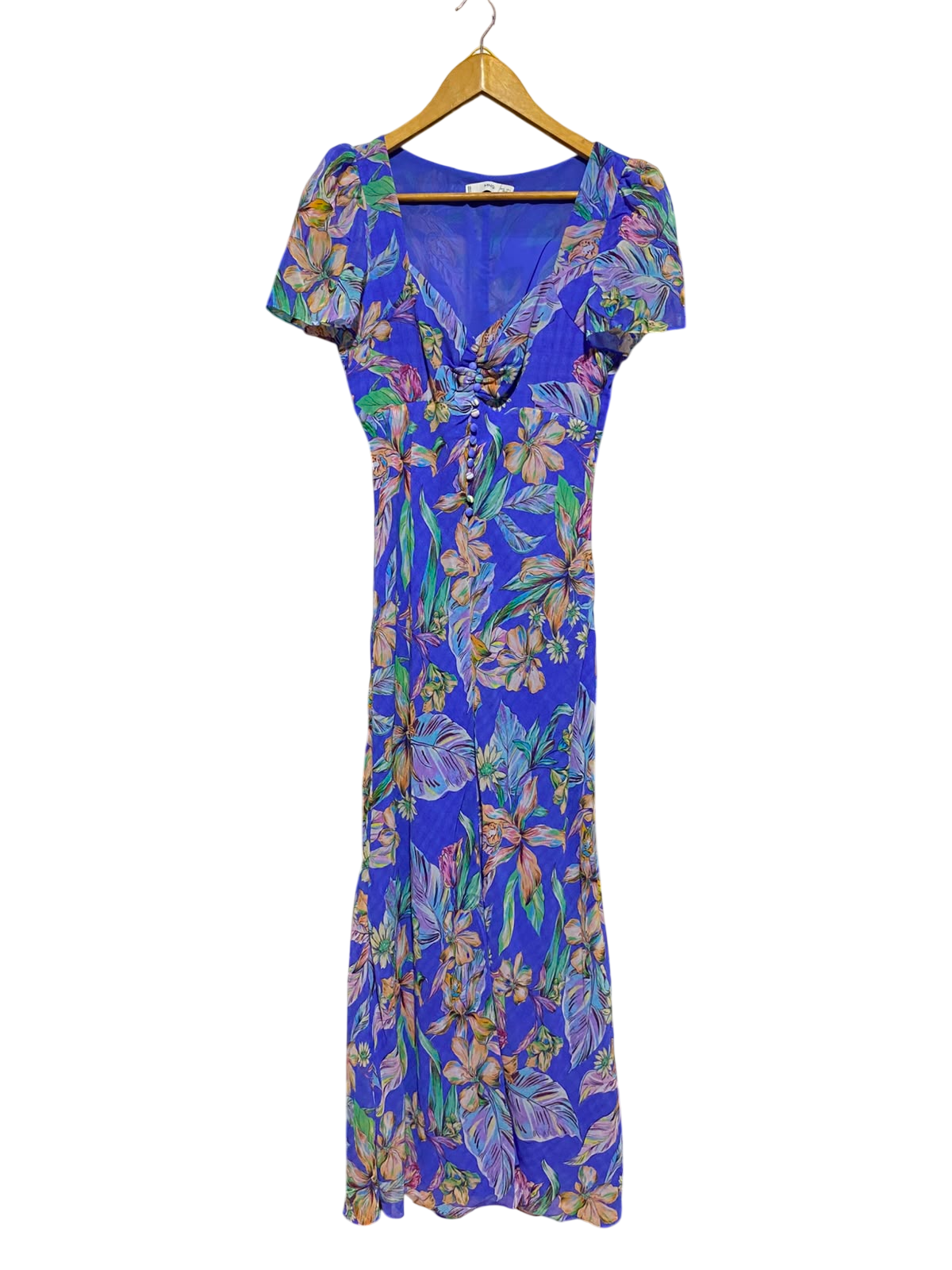MNG |S| BUST 16| A6| ROYAL BLUE TROPICAL FLORAL MAXI DRESS