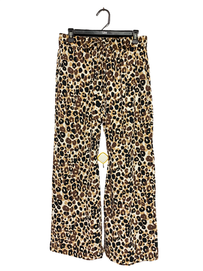 M&S |L| WAIST 30| A6| LEOPARD PRINT WIDE-LEG PALAZZO TROUSERS