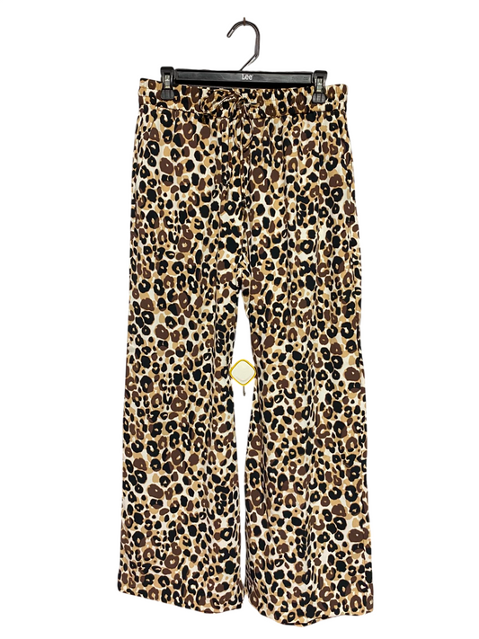 M&S |L| WAIST 30| A6| LEOPARD PRINT WIDE-LEG PALAZZO TROUSERS
