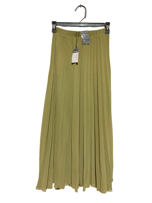 PRIMARK |XS| WAIST 22| A6| OLIVE SAGE GREEN PLEATED MAXI SKIRT - ELASTIC HIGH-WAISTED FLOWY SKIRT