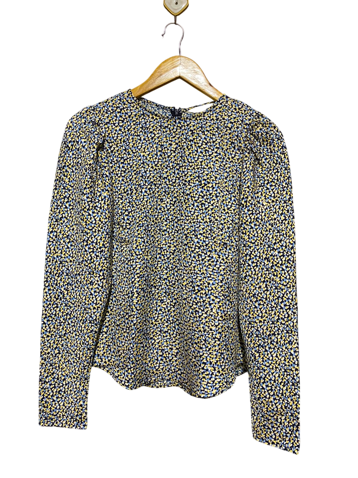 H&M |S| BUST 18| A6| CHIC VIBRANT ABSTRACT FLORAL PRINT LONG SLEEVE BLOUSE