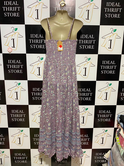 ECLIOSE |S| BUST 15| A6| BOHO FLORAL PRINT TWIST-FRONT MAXI DRESS
