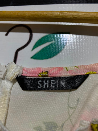 SHEIN |S| BUST 16| A6| FLORAL SMOCKED BODICE SQUARE-NECK MAXI DRESS