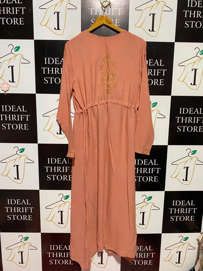 ZADINA |L| BUST 19| A6| ELASTIC DRAWSTRING LONG SLEEVE MODEST MAXI DRESS