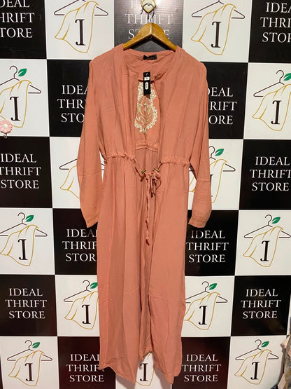 ZADINA |L| BUST 19| A6| ELASTIC DRAWSTRING LONG SLEEVE MODEST MAXI DRESS