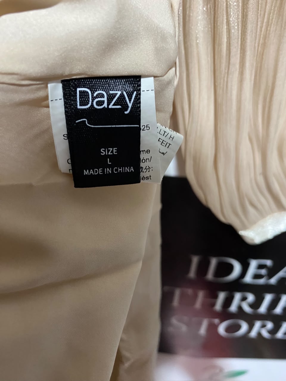 DAZY |L| BUST 17| A6| SHIMMERING CHAMPAGNE GOLD METALLIC CRINKLE MAXI DRESS