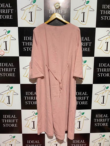 EMERY ROSE |XL| BUST 22| A6| DUSTY PINK A-LINE MIDI DRESS