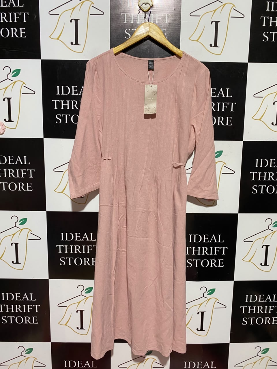 EMERY ROSE |XL| BUST 22| A6| DUSTY PINK A-LINE MIDI DRESS