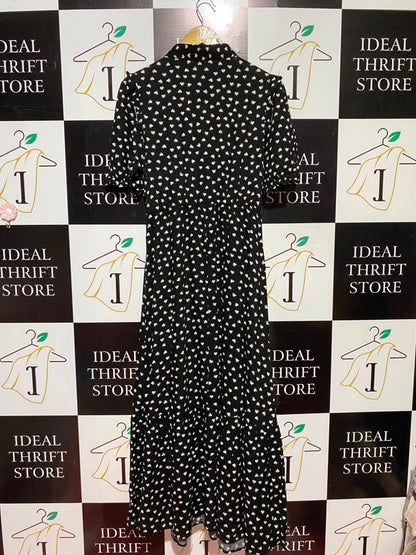 NEW LOOK |S| BUST 17| A6| SAGE GREEN SATIN SURPLICE V-NECK MAXI DRESS