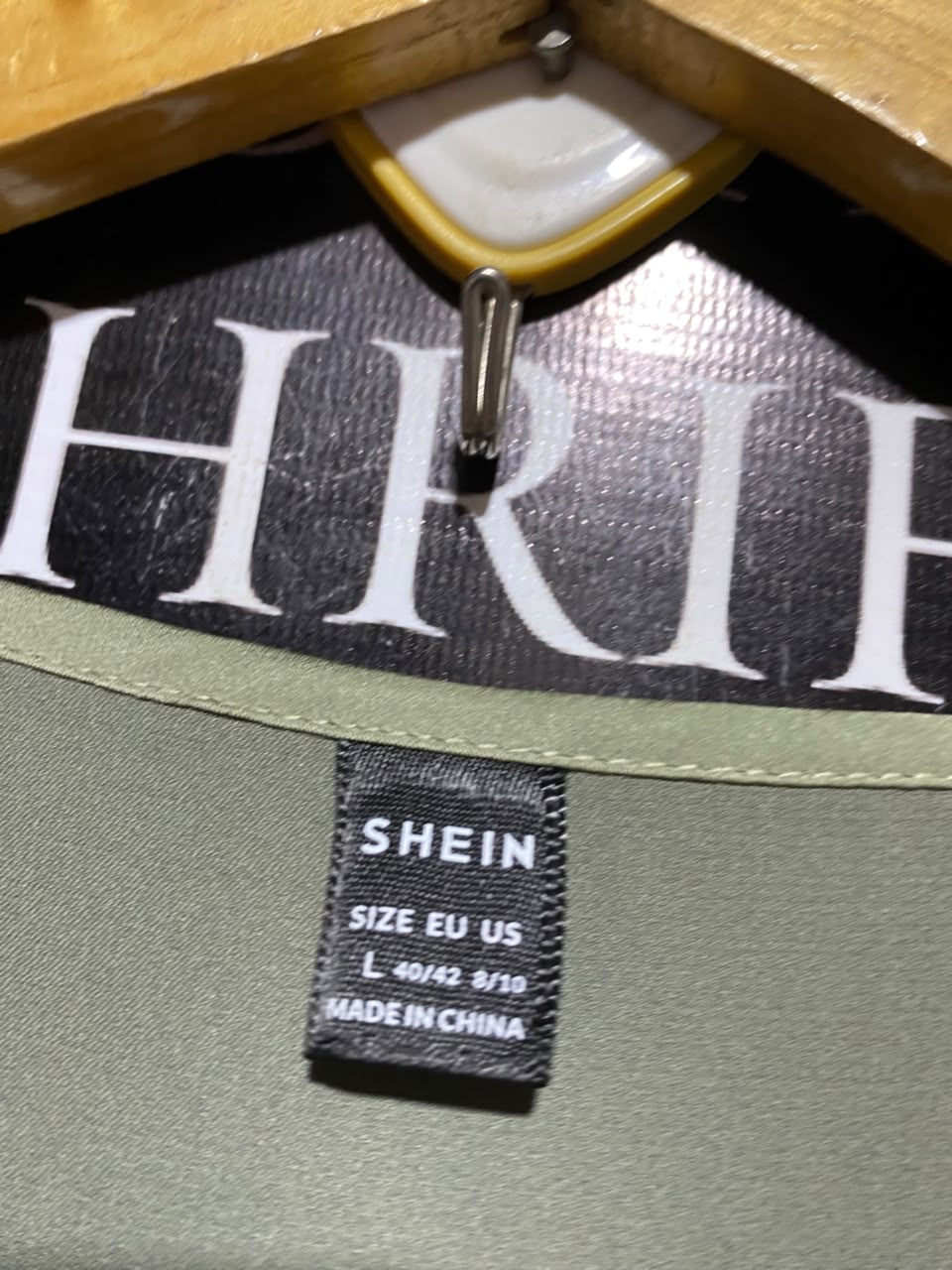 SHEIN |L| BUST 19| A6| SAGE GREEN SATIN SURPLICE V-NECK MAXI DRESS