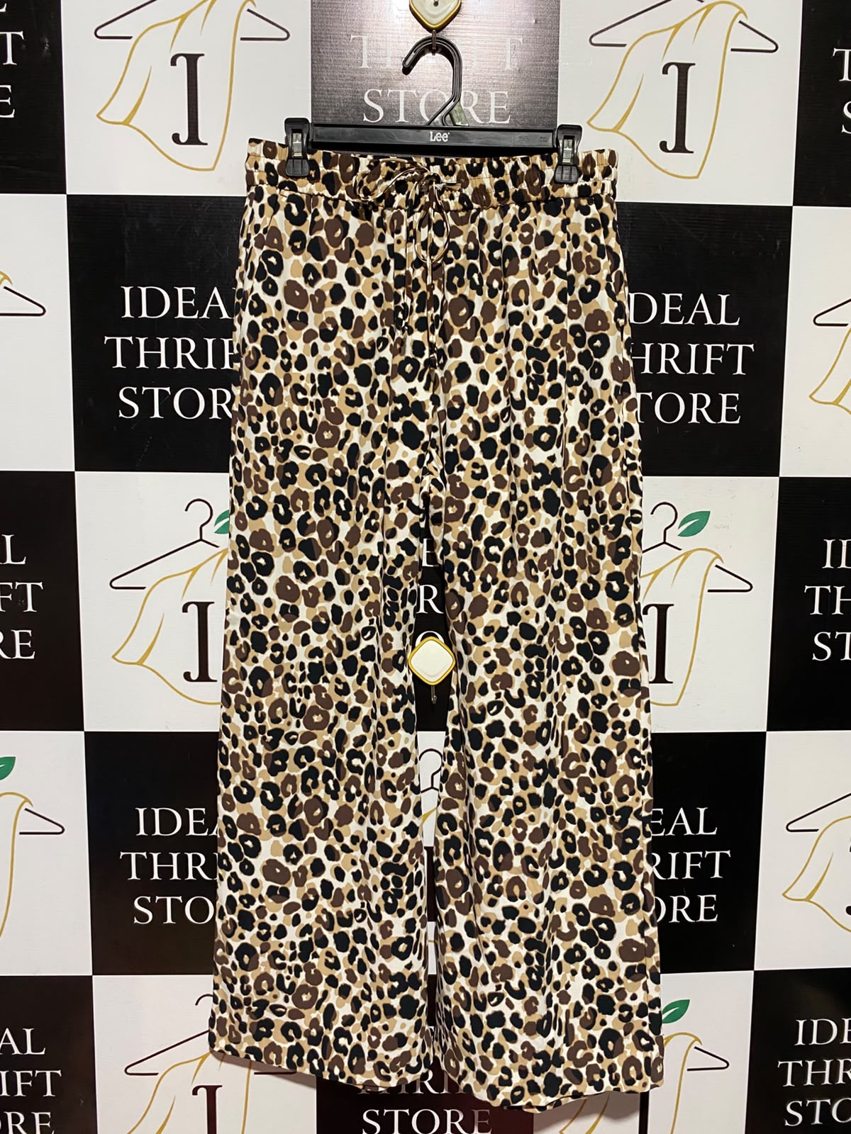M&S |L| WAIST 30| A6| LEOPARD PRINT WIDE-LEG PALAZZO TROUSERS
