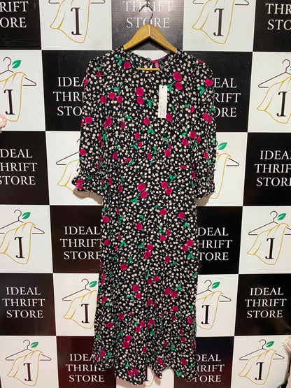 NOBODYS CHILD |M| BUST 17| A6| CHERRY & POLKA DOT MIDI DRESS