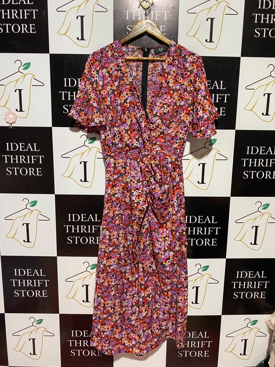 AX PARIS |L| BUST 19| A6| BRIGHT FLORAL DITSY PRINT MIDI DRESS