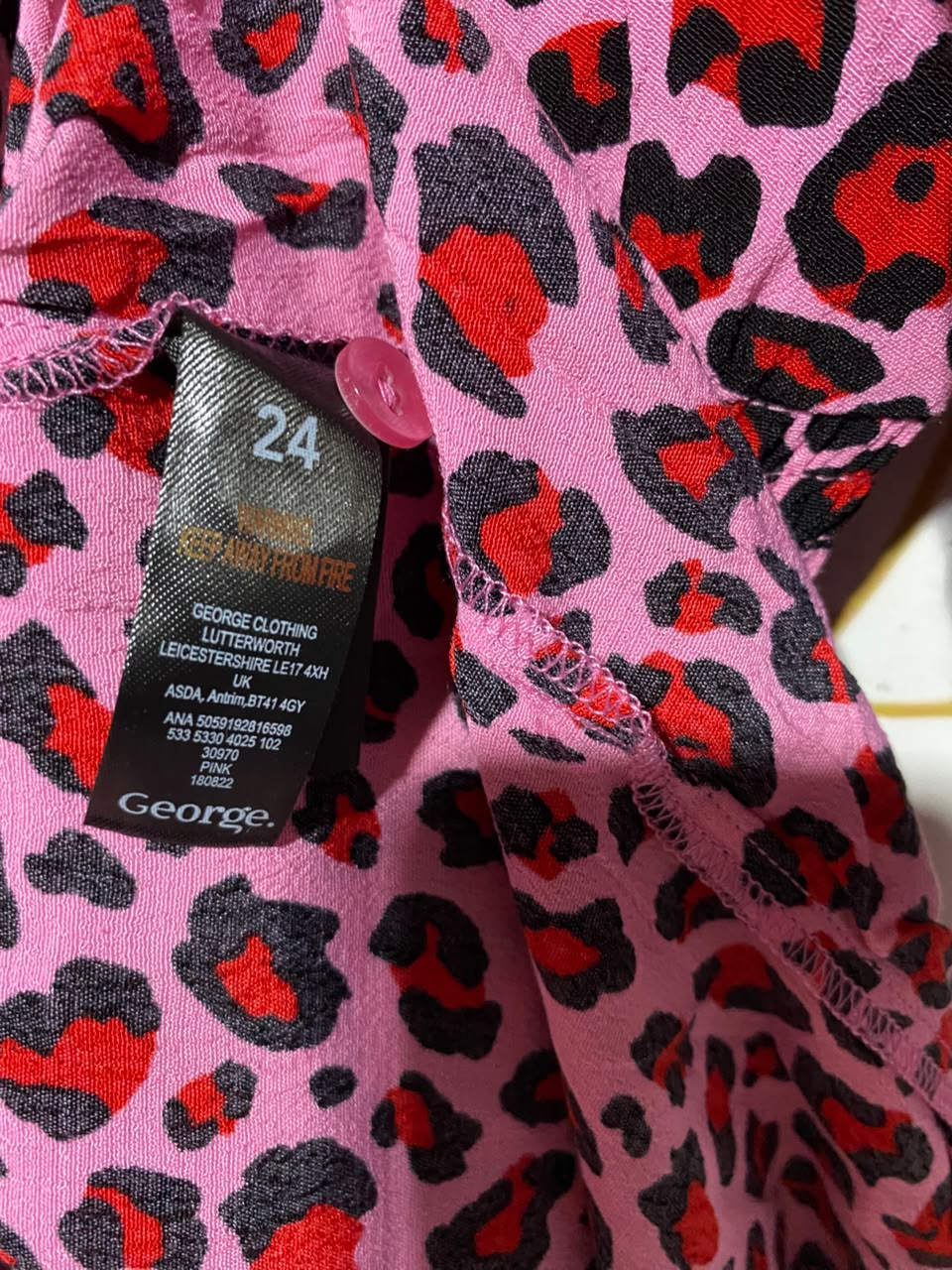 GEORGE |XL| BUST 23| A6| PINK LEOPARD PRINT MIDI DRESS