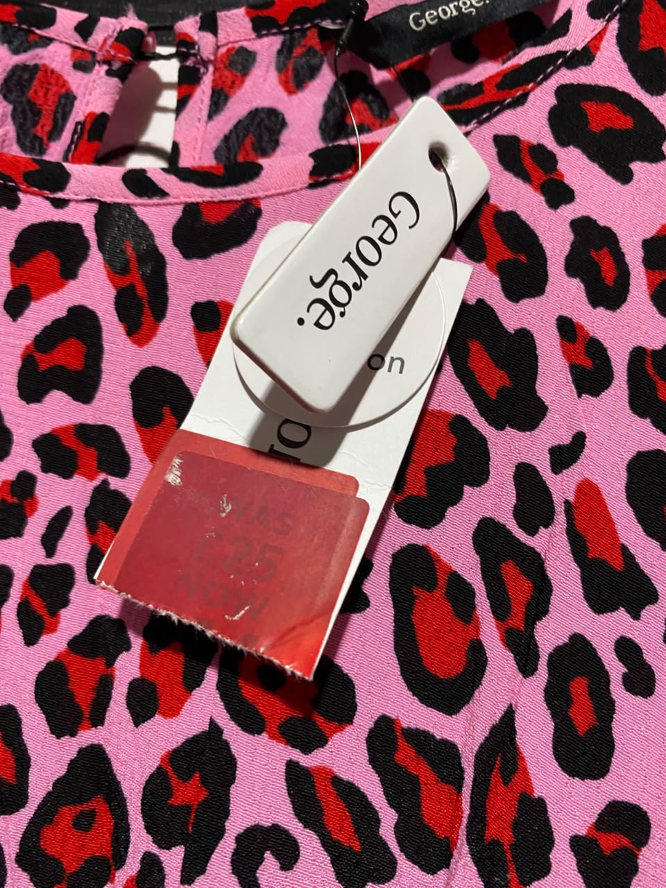 GEORGE |XL| BUST 23| A6| PINK LEOPARD PRINT MIDI DRESS