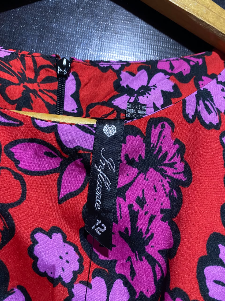 INFLUENCE |M| BUST 18| A6| RED & PINK FLORAL PRINT MAXI DRESS