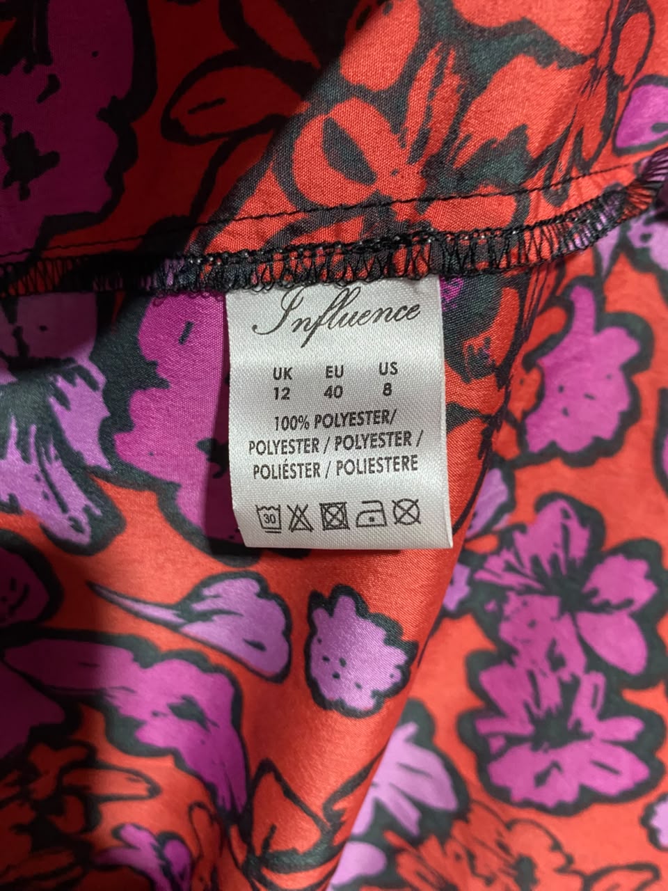 INFLUENCE |M| BUST 18| A6| RED & PINK FLORAL PRINT MAXI DRESS