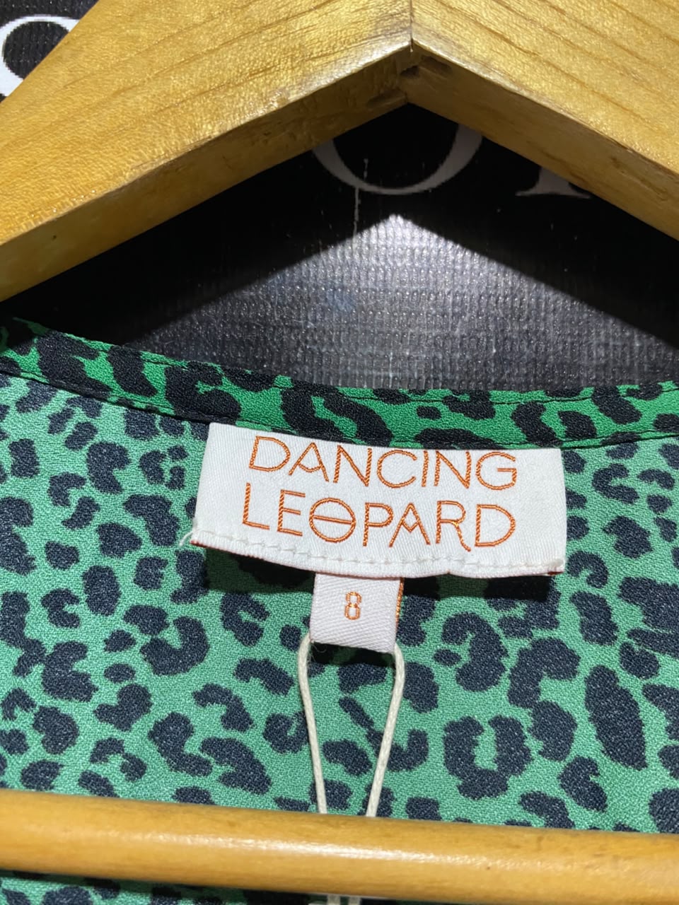 DANCING LEOPARD |S| BUST 17| A6| LEOPARD GREEN LEOPARD PRINT WRAP JUMP SUIT