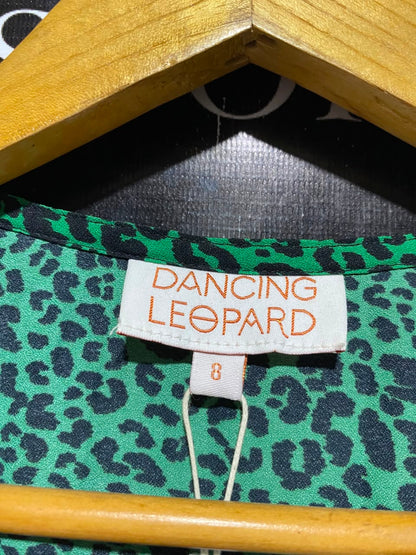 DANCING LEOPARD |S| BUST 17| A6| LEOPARD GREEN LEOPARD PRINT WRAP JUMP SUIT