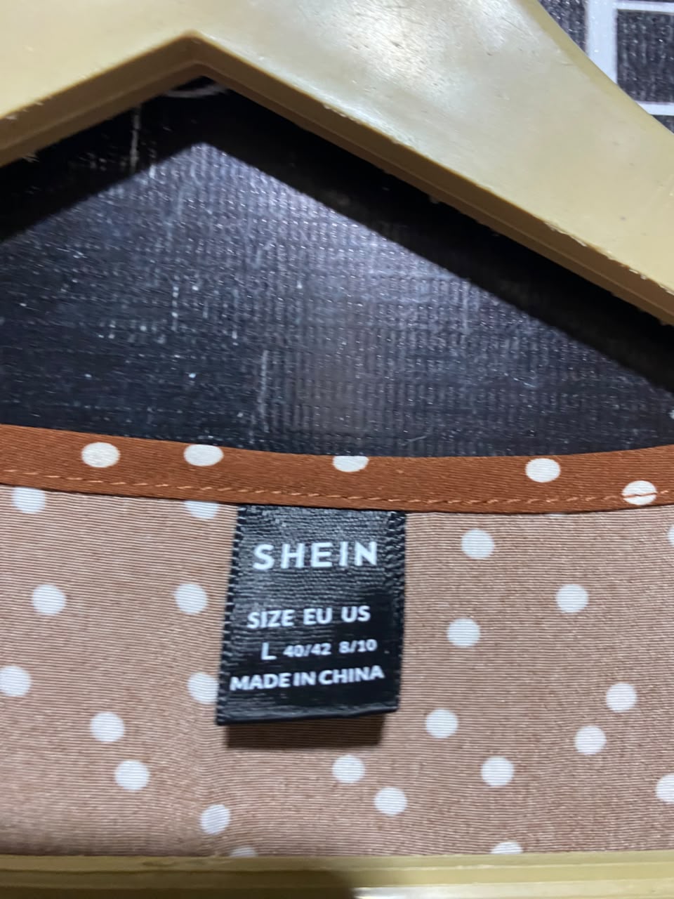SHEIN |L| BUST 19| A6| RUST BROWN POLKA DOT WRAP MIDI DRESS